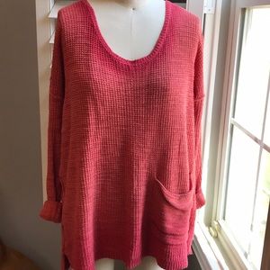 Anthropologie red ombré long sleeved sweater S